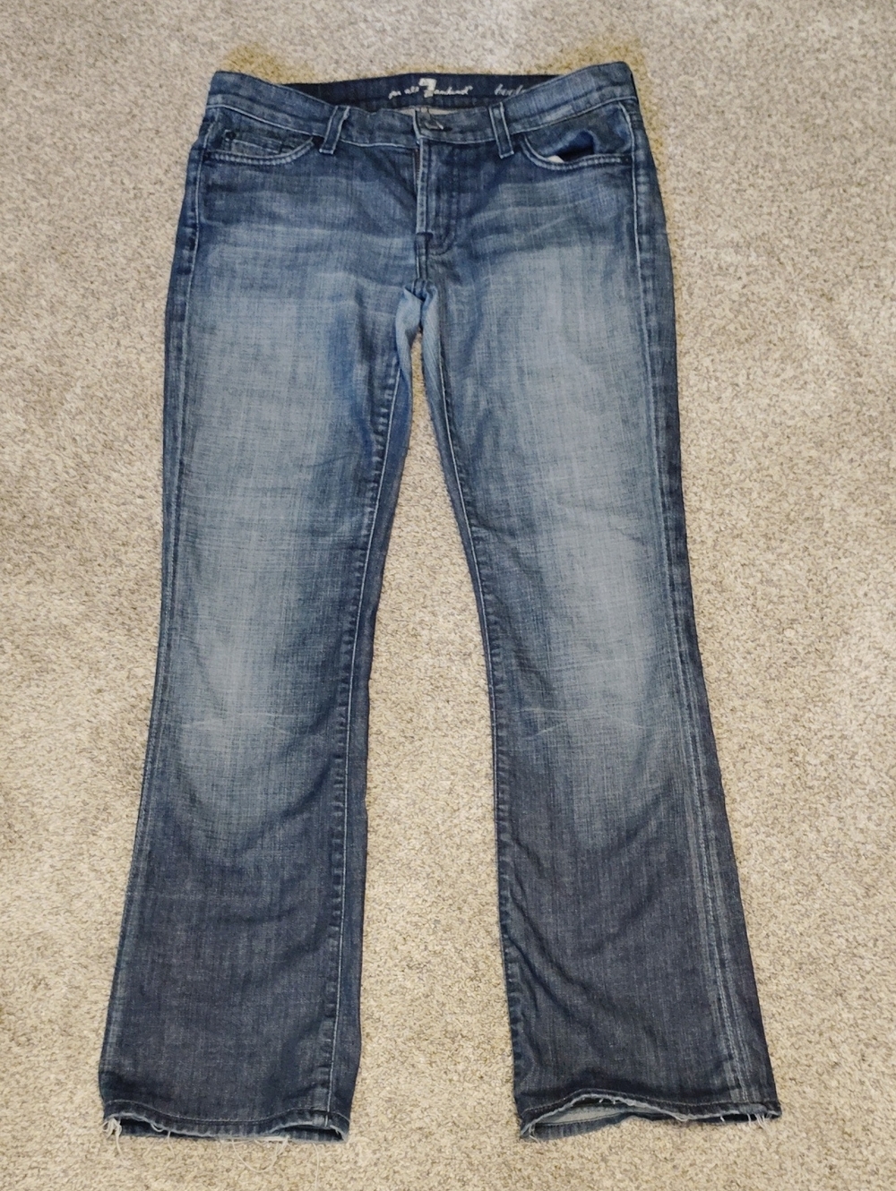 7 For All Mankind Women's Faded Blue Jeans